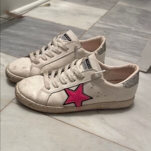 Vintage Havana White and Pink Star Sneakers